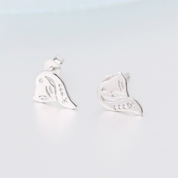 925純銀耳環狐狸耳飾-韓版時尚個性精選情人節生日禮物女飾品73jc58【獨家進口】【米蘭精品】