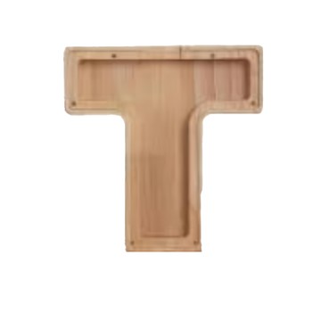 愛北鼻 北歐風木製存錢筒 字母T  1入