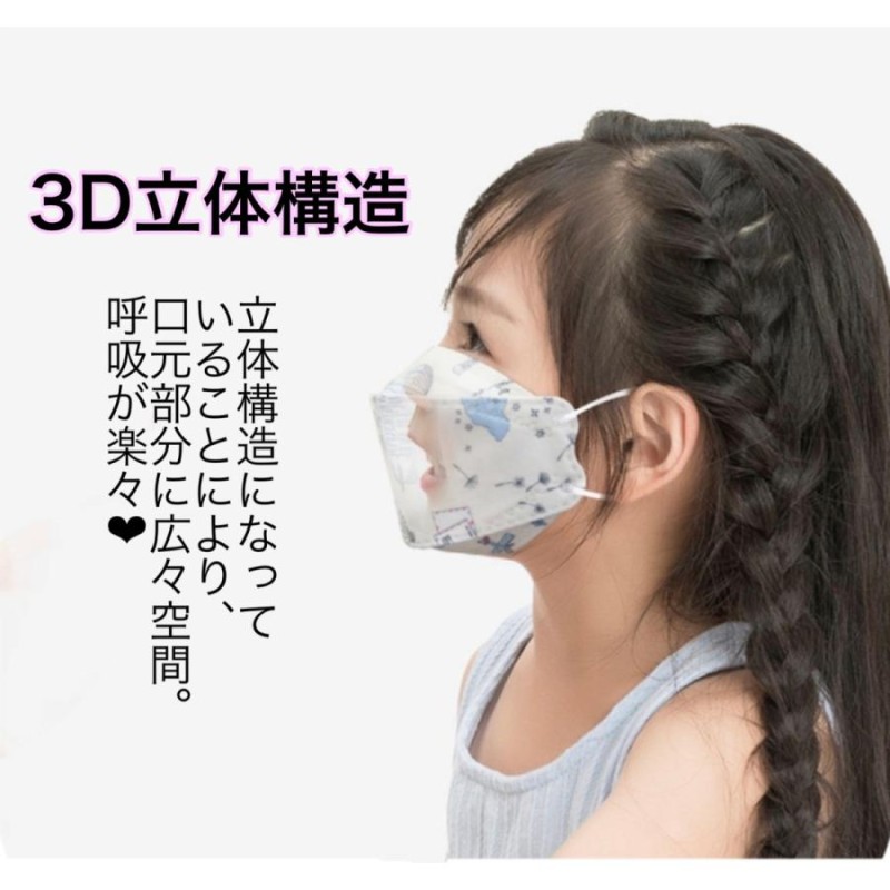 マスク 立体マスク 不識布マスク KN95同級 50枚セット +10枚 子供用