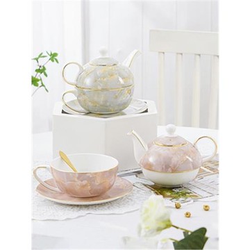 大理石紋陶瓷子母壺杯壺400ml (禮盒裝)