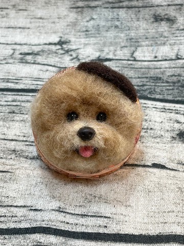 羊毛氈狗狗雙面鏡盒