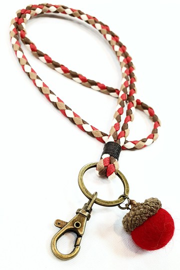 Paris*Le Bonheun。臘線編織GOGORO。證件套。頸繩鑰匙圈。暖暖紅