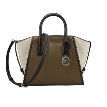 Michael Kors AVRIL雙拼皮革/手提/肩背/斜背包35F5S4VS1L(橄欖綠)