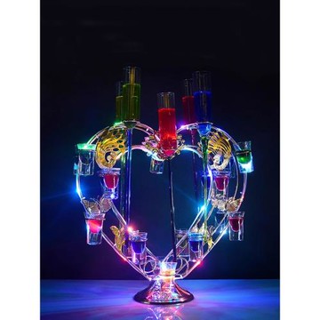 酒吧用品紅酒洋酒香檳雞尾酒架KTV創意鐵藝發光沙灘杯子彈杯架