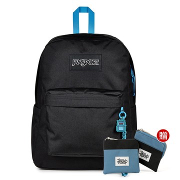 JanSport SUPERBREAK PLUS CHARMED 校園系列限量吊飾款後背包 -經典黑