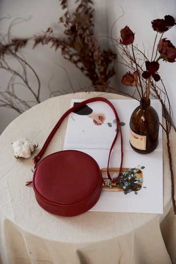 波麗露小圓包 波特酒紅