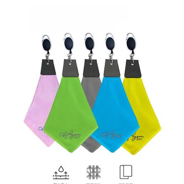 高爾夫服裝毛巾擦球布擦桿抹布柔軟可拉伸掛鉤超細纖維清潔布韓國