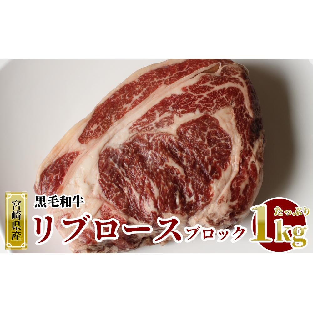 宮崎県産黒毛和牛リブロースブロック1kg