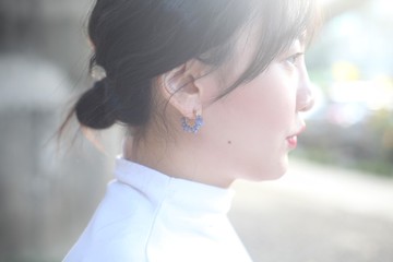 HappyCircle1.5cm │坦桑石裙襬款 天然石 生日 禮物 藍紫色 夢幻