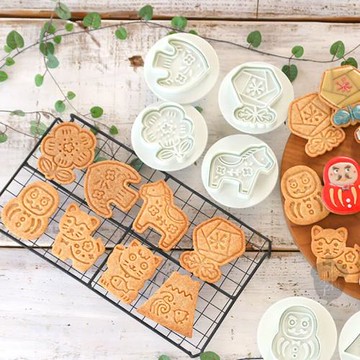 COTTA新年春節日式和風餅干模 招財貓犬達摩卡通動物花朵烘焙工具