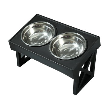 毛皇上 可調節寵物碗架 調節款 XL  黑色  1個