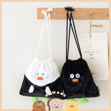 Brunch Brother 早午餐兄弟 Onigiri 毛絨束口袋 文創小物 韓國品牌 ｜正版可愛小物 ✈ 95Poi