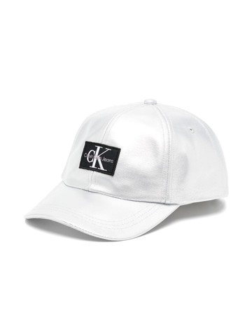 Calvin Klein Kids - logo-patch metallic baseball cap - kids - Polyester/Polyester - S-M - Silver