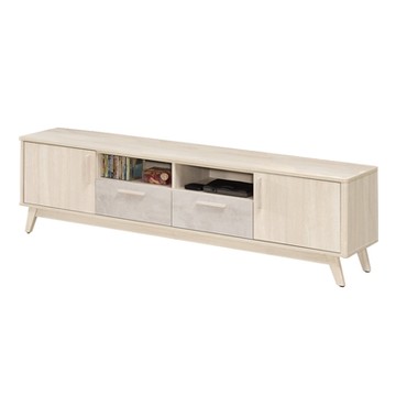 【文創集】諾比曼 雙色二抽6尺二門電視櫃-180x40x52cm免組