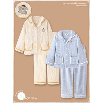 Se7enの情侶睡衣秋冬季珊瑚絨加厚款日系法蘭絨家居服套裝冬天