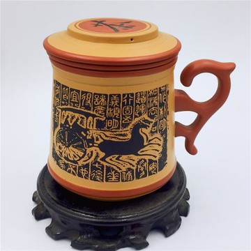 宜興手工紫砂杯內膽過濾茶水分離泡中式茶杯男女辦公蓋杯家用茶具