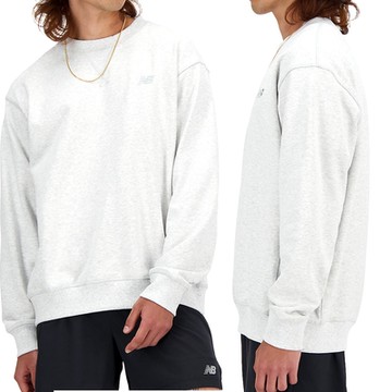 New Balance NB 男 灰色 休閒 日常 穿搭 拼接 棉質 上衣 長袖 MT41506AHH