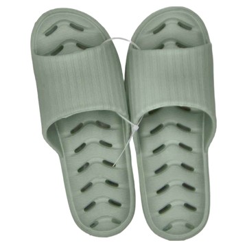 TAY SONG 太松 緩壓排水浴室拖鞋 簡約線條鞋面 防水好清洗 兩側透氣孔設計 舒適乾爽 22個孔洞設計 排水速乾 中底加厚2cm Q彈減壓  綠色  40  1雙