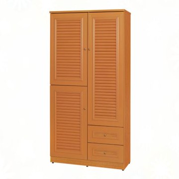 文創集-南亞塑鋼     皮尼 南亞塑鋼3尺三開門二抽百葉高鞋櫃-91x37x180cm免組