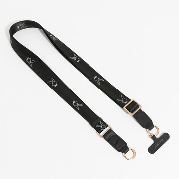 PLAYBOY - 手機掛繩背帶 - 黑白色/552-6801-08-9