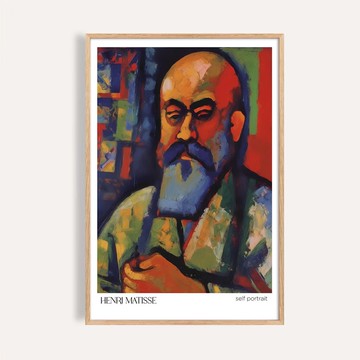 凝視之間 The Gaze Within / 馬諦斯風格現代插畫 海報 掛畫