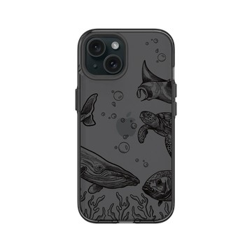 iPhone 15 Clear 酷墨灰 - MYMY REVERZ TATTOO - 海底世界