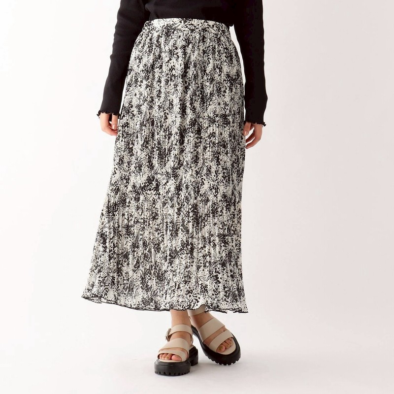 オペーク ドット クリップ Opaque Clip ドットプリントエアリージャガード マジョリカプリーツスカート ブラック 通販 Lineポイント最大get Lineショッピング