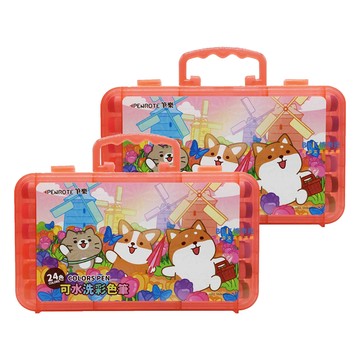 PENROTE 筆樂 第2代 柴語錄水洗彩色筆 24色 DPG8037  粉紅色  2盒