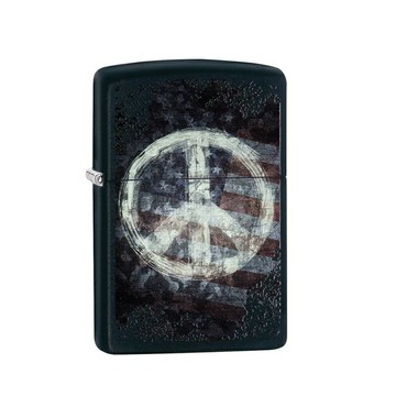├登山樂┤美國 Zippo Peace on Flag 防風打火機 Black Matte/Color Image # 28864
