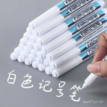 夏季熱賣🔥白色記號筆油性高光筆防水不掉色速幹水性工地木工畵材細頭勾綫筆 9IR9