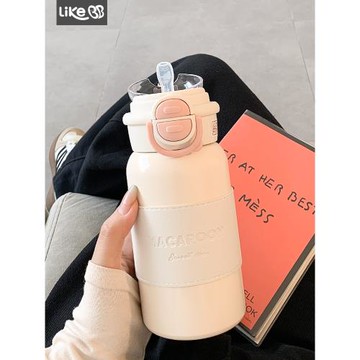 簡約保溫杯女生帶吸管水杯女新款2025高顏值學生便攜小巧女士杯子