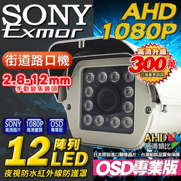 kingnetahd sony晶片 攝影機 戶外防護罩 12顆陣列式攝影機 2.8-12mm可調