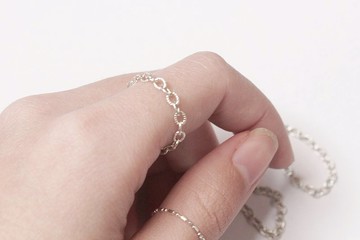 花圈 純銀手工鍊戒 金銀兩色