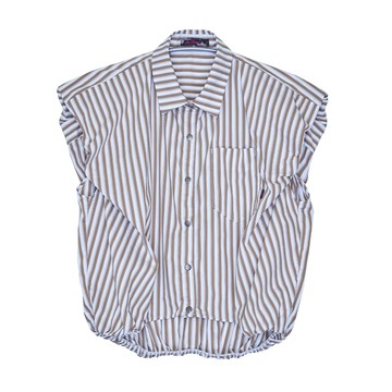 5th STREET｜女裝｜直條抓皺造型設計襯衫｜咖啡