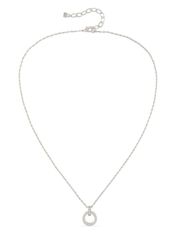 Nina Ricci - 1980s pre-owned crystal-embellished pendant necklace - women - Rhodium - One Size - Silver