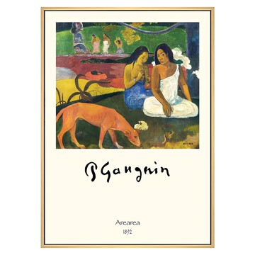 菠蘿選畫所 保羅・高更 歡樂 AVAR3441D  木色  40 x 30cm