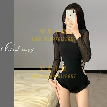 連體性感小胸泳衣女夏高級感新款純欲風罩衫防曬學生泳裝【繁星小鎮】