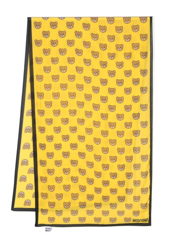 Moschino - Teddy Bear-print scarf - unisex - Modal - One Size - Yellow