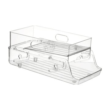收納部屋 雙層飲料架  小(34 x 17 x 9.5~14.5cm)  透明色  1個