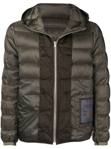 Ten C - hooded padded jacket - men - Feather Down/Cotton/Polyamide/Polyamide - 50 - Green