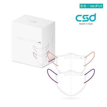 CSD中衛 醫療口罩 成人立體 3D-SIMPLY WHITE 2026 電感橘X賽博靛 (30片/盒)【杏一】