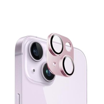 iPhone 鏡頭/按鍵貼 【穿山盾】iPhone14/14P lus原色金屬二鏡頭保護貼 玫瑰紫