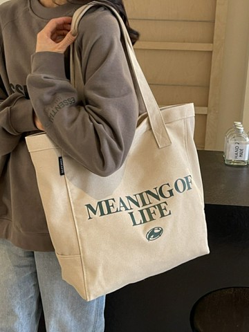 大容量托特包肩背包 爆款購物袋帆布包單肩包女大包大容量韓國新款ins超火布袋托特包