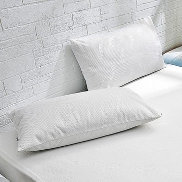 【Great Living格蕾寢飾】義大利La Belle 時尚典藏 防蹣抗菌透氣防水信封式保潔枕套 2入