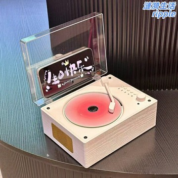 【黑膠CD一體】便攜播放器 藍牙音響 唱片機 CD機 黑膠機 復古音響 便攜式設計 藍牙5.0 支持隨身碟播放 臥室桌面氛圍好物