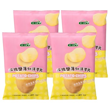 統一生機 玫瑰鹽薄切洋芋片  4個  59.5g