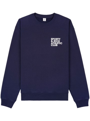 Sporty & Rich - logo-print cotton sweatshirt - unisex - Cotton - L - Blue