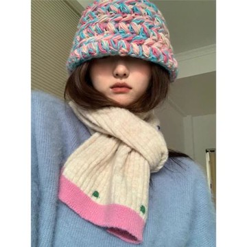 2024新款大頭圍保暖加厚針織毛線帽子女士秋冬韓版小眾百搭漁夫帽