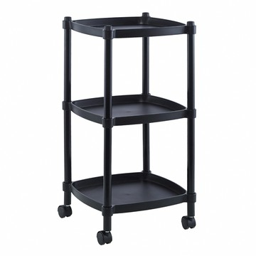 E-home Lightart輕量化三層方形收納置物推車-三色可選黑色