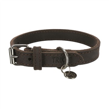 (預購) Trixie 寵物用品 復古油蠟皮項圈-深棕 XS-S: 27-34 cm/18 mm (TX19004)